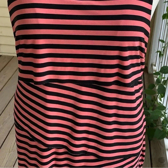 R&M Richards Woman Maxi Dress Shingle Tiered Plus Size 1X Striped Multicolor - Picture 5 of 7